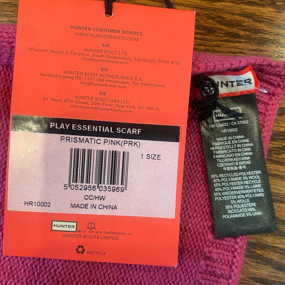 NWT Hunter Play Essential Scarf - Pink‎